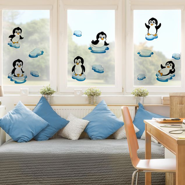 Wanddeko Büro Pinguin Set