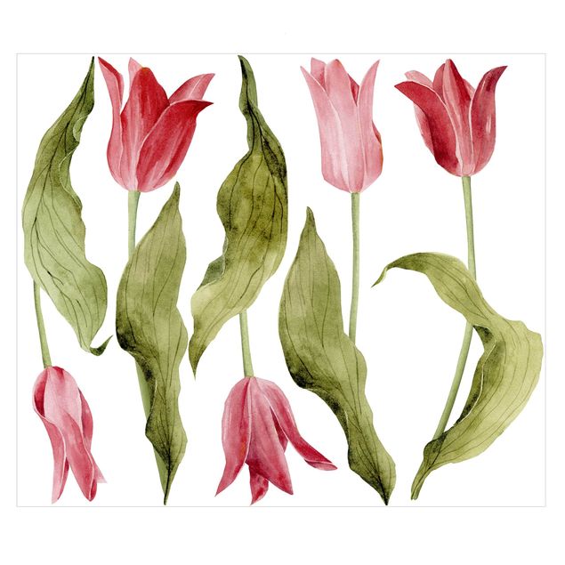 Deko Blume Rote Aquarell Tulpen