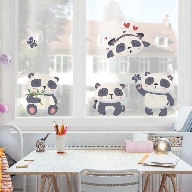 Wanddeko Büro Süßes Pandabären Set