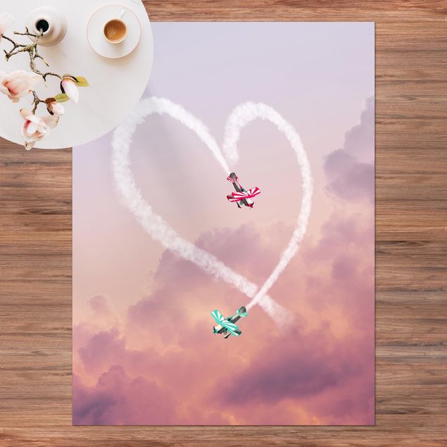 Wanddeko Esszimmer Herz mit Flugzeugen