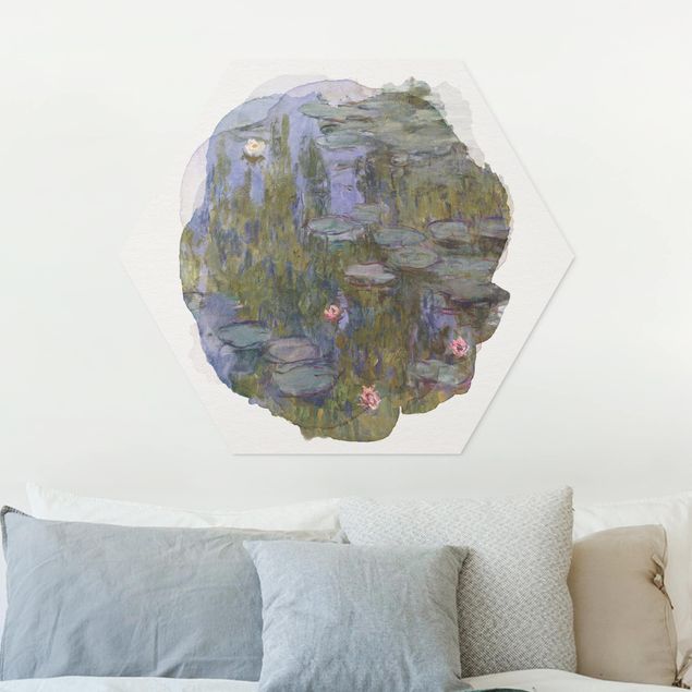 Bilder Impressionismus Wasserfarben - Claude Monet - Seerosen (Nympheas)
