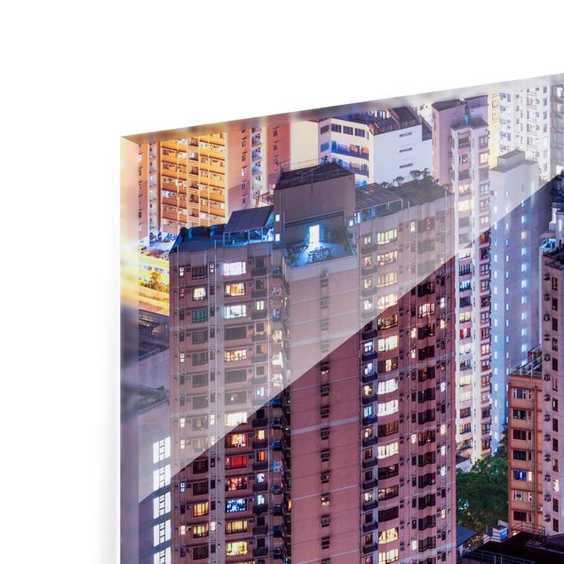 Küchenspiegel Glas Hongkong Lichtermeer
