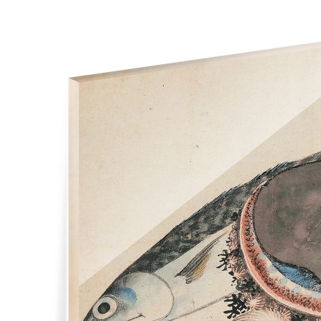 Wohndeko Fische Katsushika Hokusai - Makrele und Seemuscheln