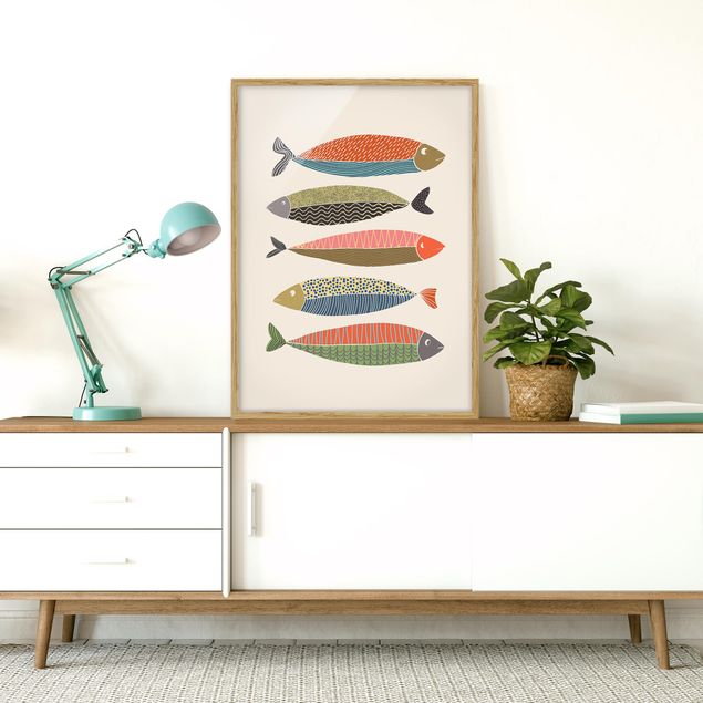 Wandbilder Fische Fünf Bunte Fische