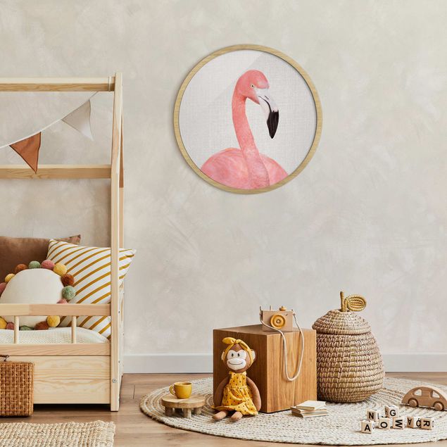 Wanddeko Büro Flamingo Fabian