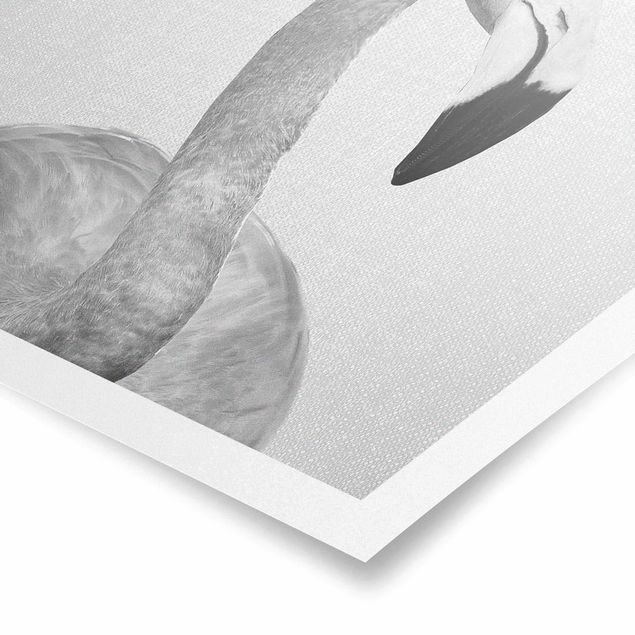 Wanddeko über Bett Flamingo Fabian Schwarz Weiß