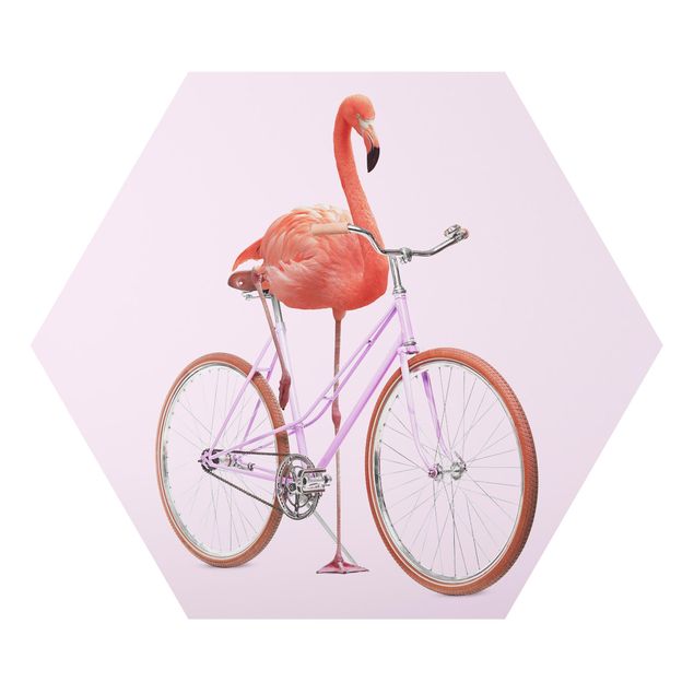 Deko Radfahren Flamingo mit Fahrrad