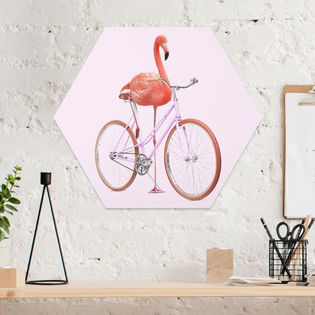 Wanddeko Büro Flamingo mit High Heels