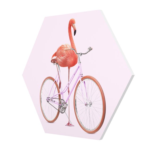 Wanddeko Digital Art Flamingo mit High Heels