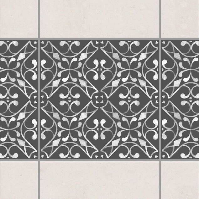 Küche Dekoration Dunkelgrau Weiß Muster Serie No.03