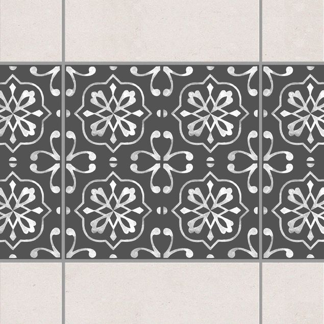 Küche Dekoration Dunkelgrau Weiß Muster Serie No.04