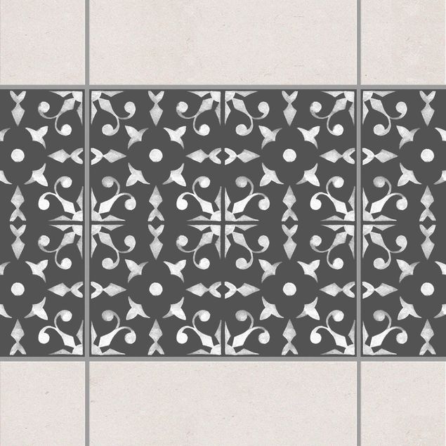Küche Dekoration Dunkelgrau Weiß Muster Serie No.06