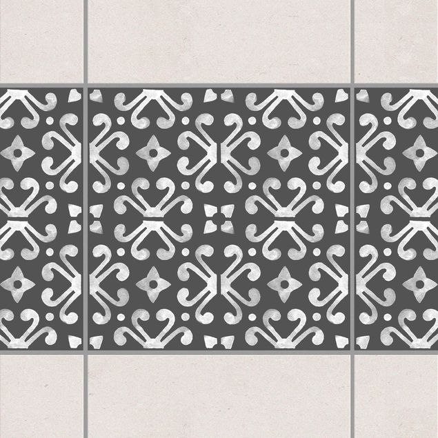 Küche Dekoration Dunkelgrau Weiß Muster Serie No.07