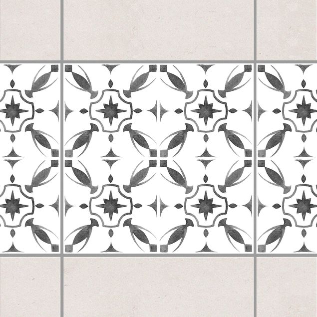 Wanddeko Küche Grau Weiß Muster Serie No.1