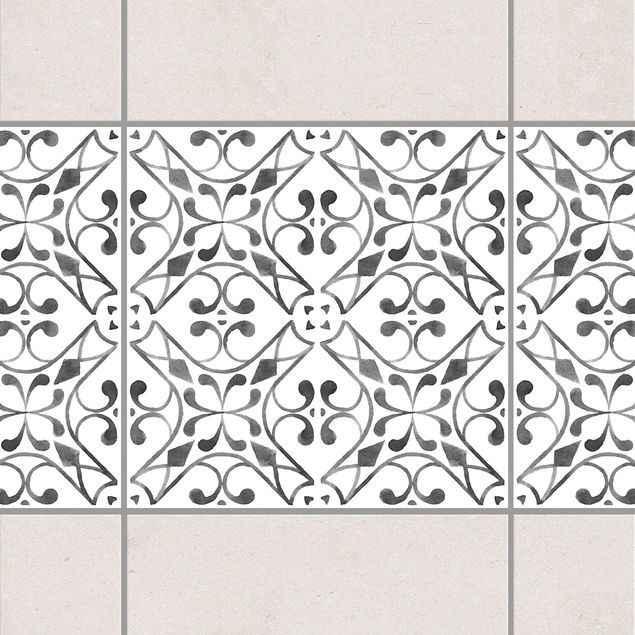 Wanddeko Küche Grau Weiß Muster Serie No.3