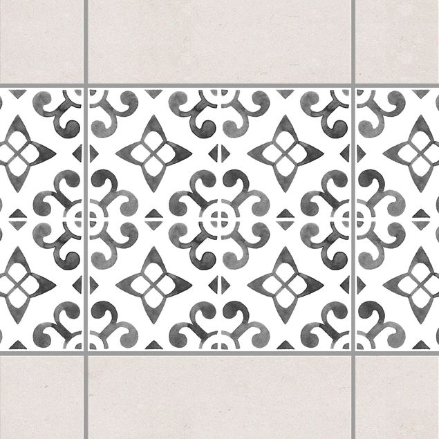 Wanddeko Küche Grau Weiß Muster Serie No.5