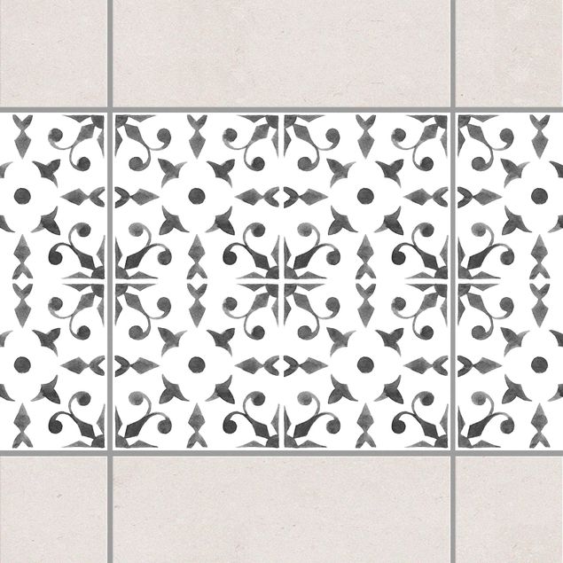 Wanddeko Küche Grau Weiß Muster Serie No.6