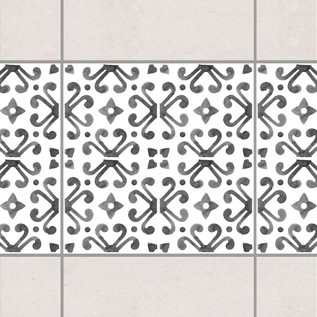 Wanddeko Küche Grau Weiß Muster Serie No.7