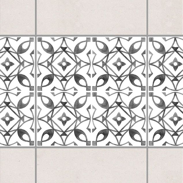 Küche Dekoration Grau Weiß Muster Serie No.8