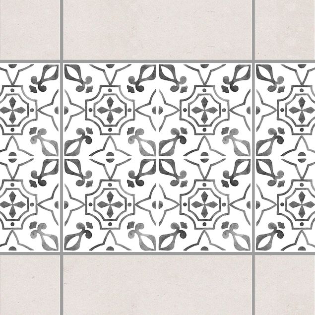 Küche Dekoration Grau Weiß Muster Serie No.9
