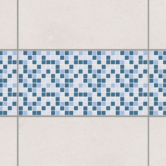 Wanddeko Küche Mosaikfliesen Blau Grau