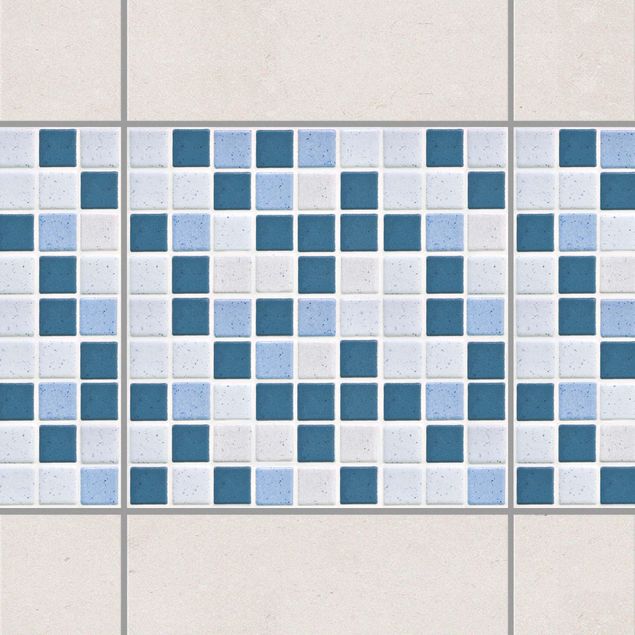 Küchen Deko Mosaikfliesen Blau Grau