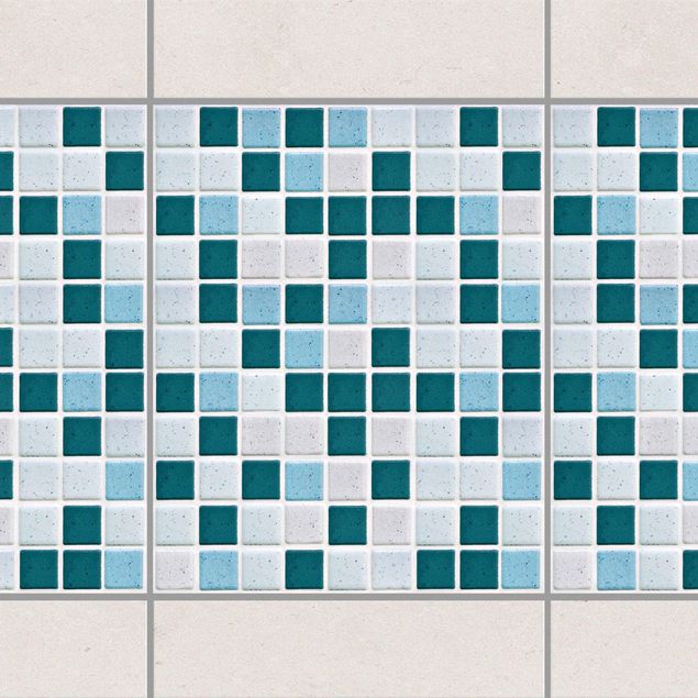 Wanddeko Küche Mosaikfliesen Türkis Blau