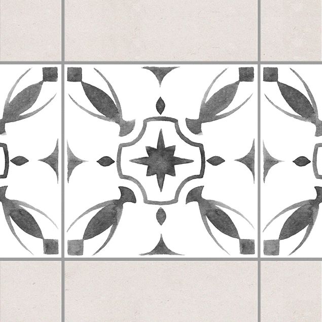 Küchen Deko Muster Grau Weiß Serie No.1