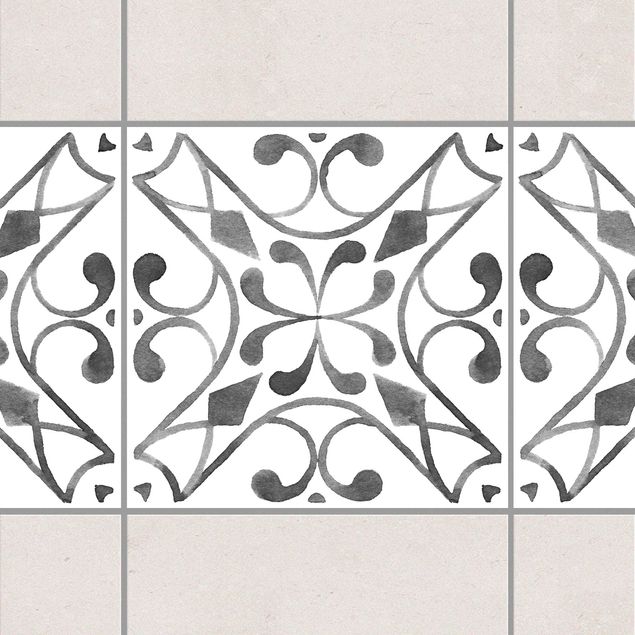 Wanddeko Küche Muster Grau Weiß Serie No.3