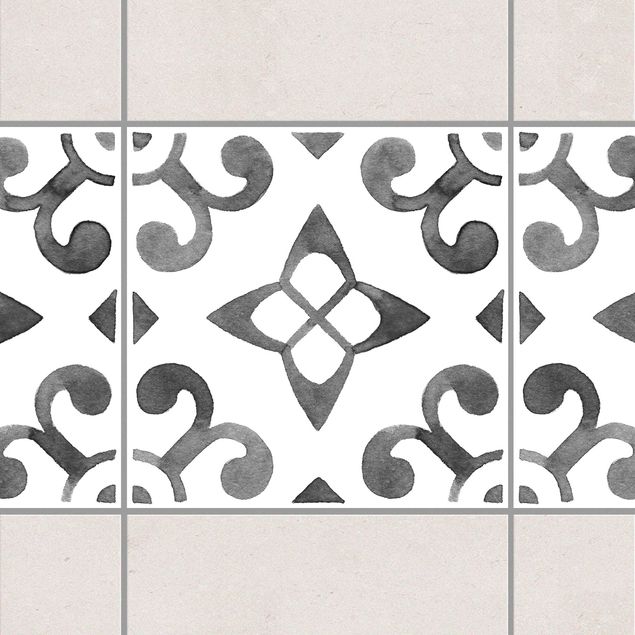 Küchen Deko Muster Grau Weiß Serie No.5