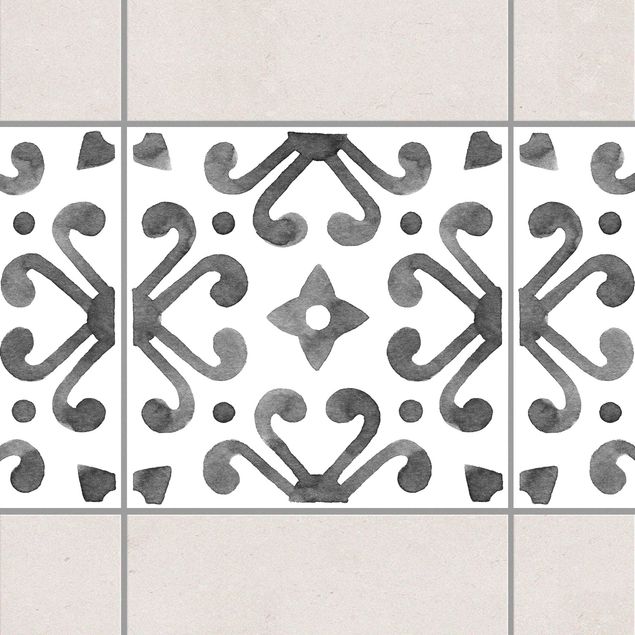 Küchen Deko Muster Grau Weiß Serie No.7