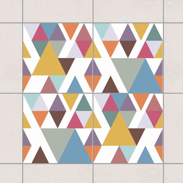 Wanddeko Küche Bunte Dreiecke Set