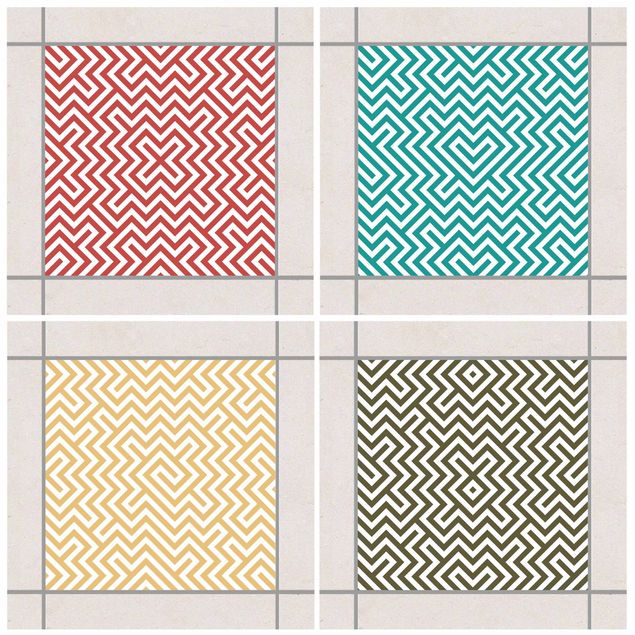 Wanddeko Küche Geometrisches Design Farbset