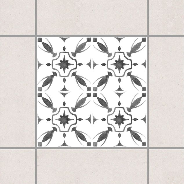 Küchen Deko Grau Weiß Muster Serie No.1