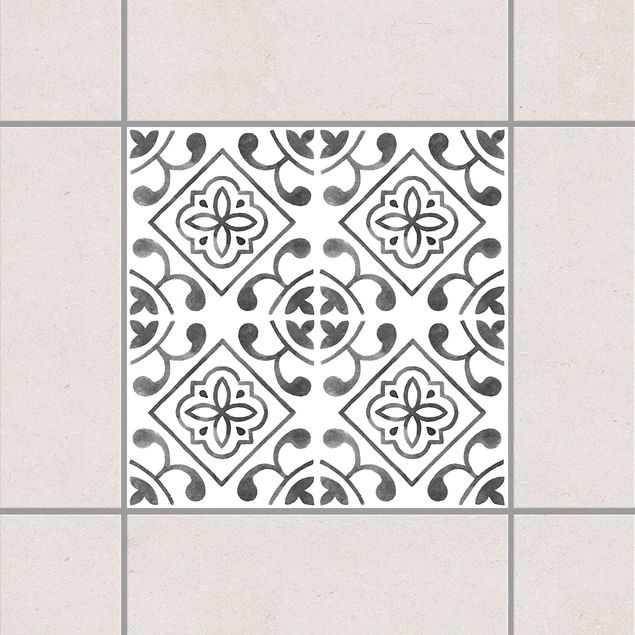 Wanddeko Küche Grau Weiß Muster Serie No.2