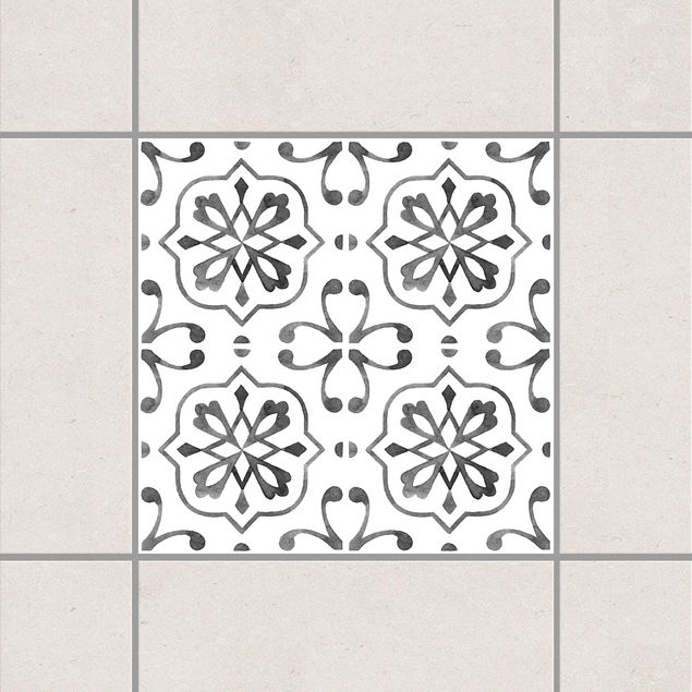 Küchen Deko Grau Weiß Muster Serie No.4