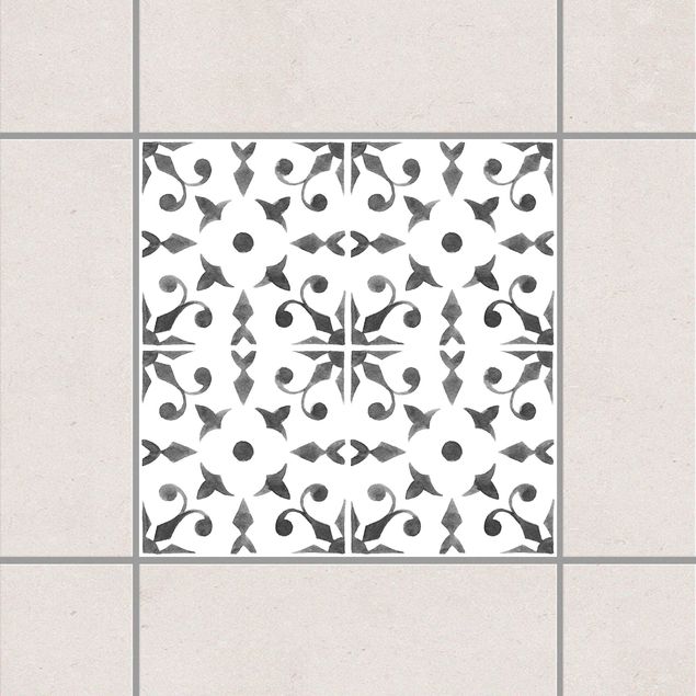 Küche Dekoration Grau Weiß Muster Serie No.6