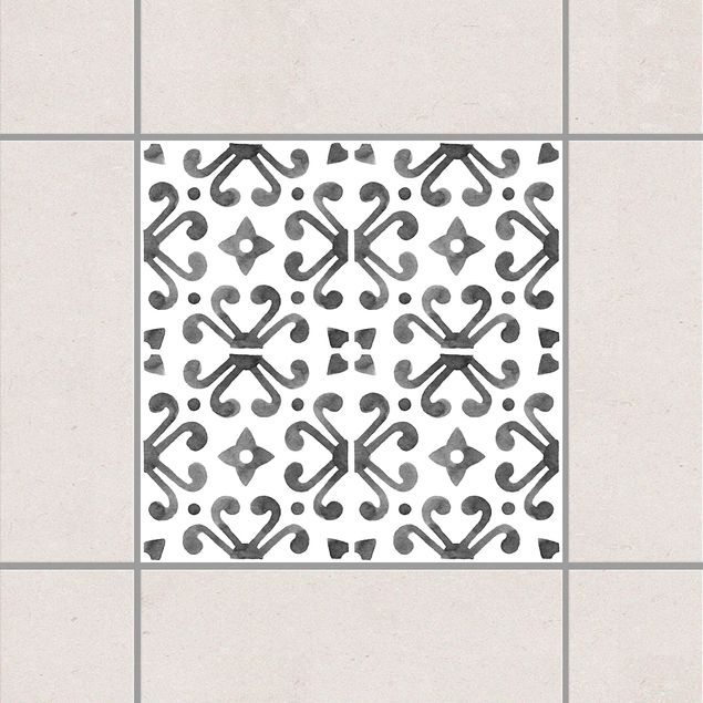 Küchen Deko Grau Weiß Muster Serie No.7