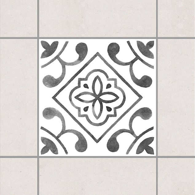 Küche Dekoration Muster Grau Weiß Serie No.2