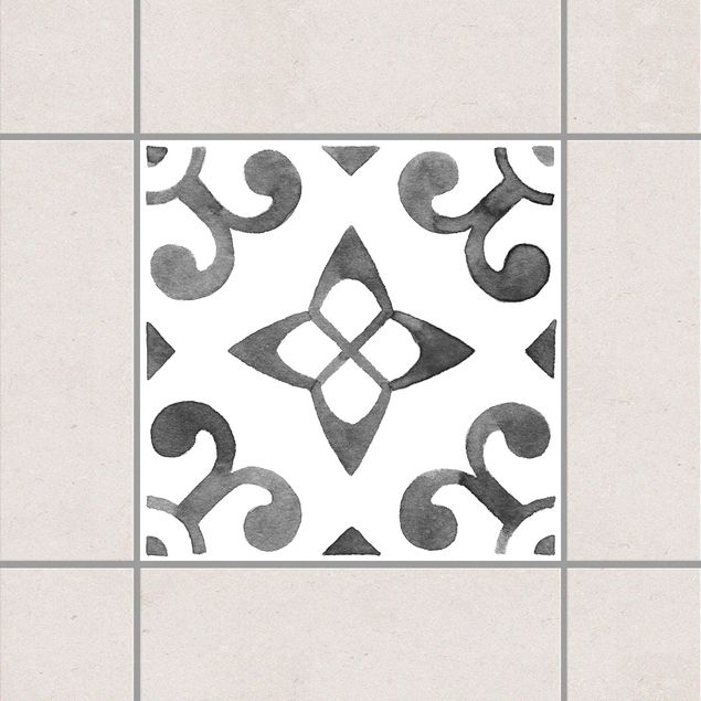 Küchen Deko Muster Grau Weiß Serie No.5