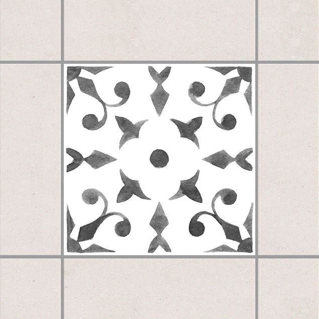 Küche Dekoration Muster Grau Weiß Serie No.6