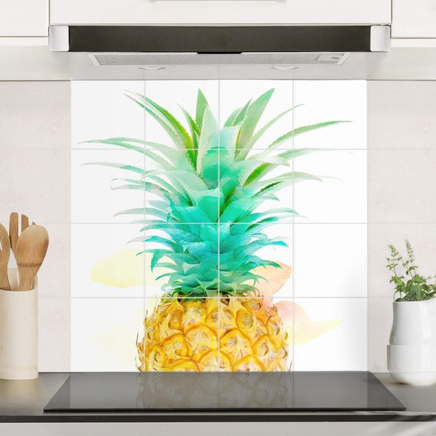 Küche Dekoration Ananas Aquarell