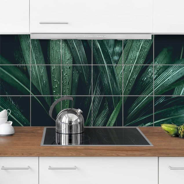 Küche Dekoration Grüne Palmenblätter