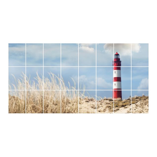 Wanddeko Strand & Meer Leuchtturm in den Dünen
