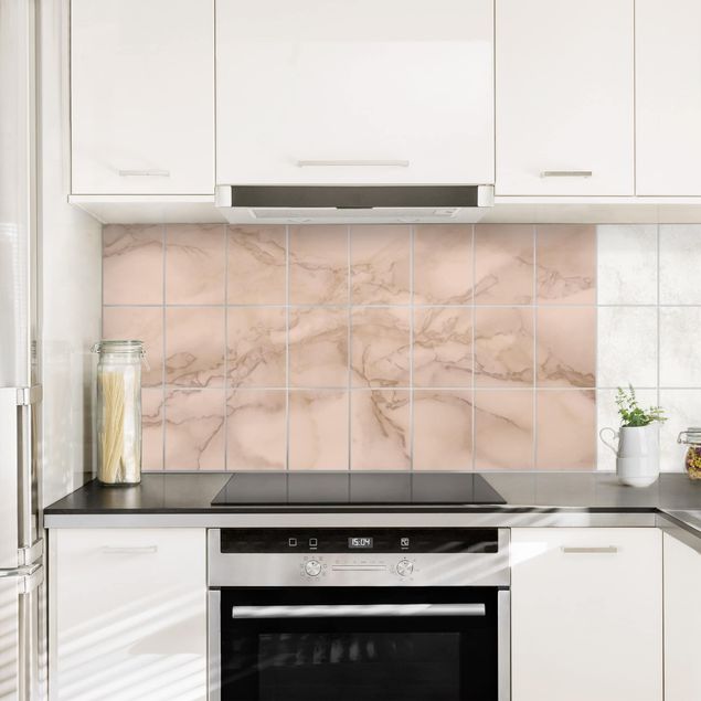 Küche Dekoration Marmoroptik Grau Braun