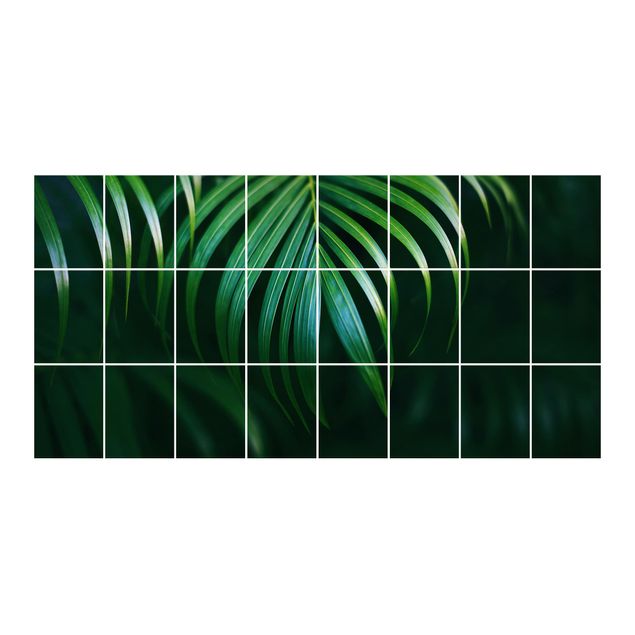 Klebefliesen grün Palmenwedel