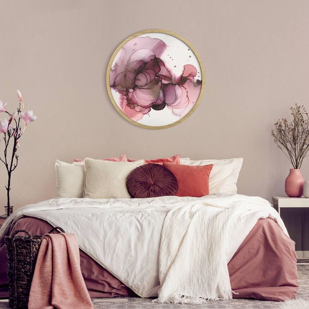Wanddeko über Sofa Fließende Reinheit in Violett