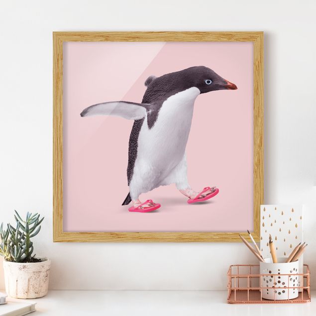 Wanddeko Wohnzimmer Flip-Flop Pinguin