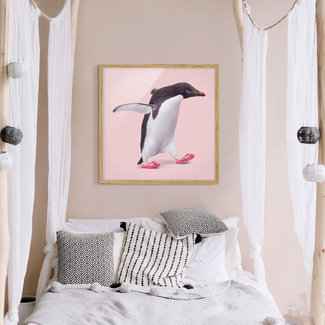 Wanddeko Büro Flip-Flop Pinguin
