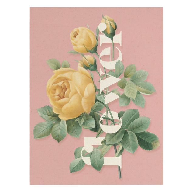 Wanddeko Büro Florale Typografie - Flower